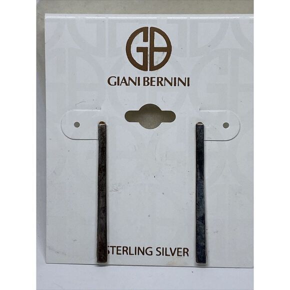 Giani Bernini Graduated Bar Drop Earrings Sterling Silver Color MSRP $45 CP415 - Picture 1 of 4
